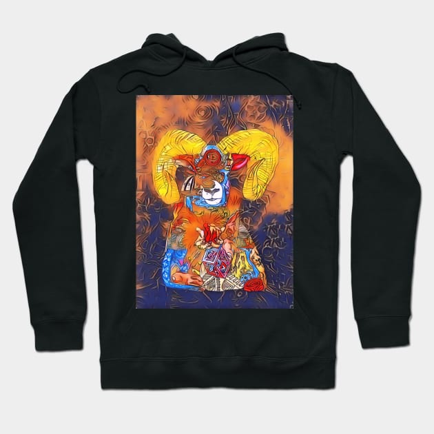 Mountain Ram 19 Hoodie by Mr. Leon Artwork